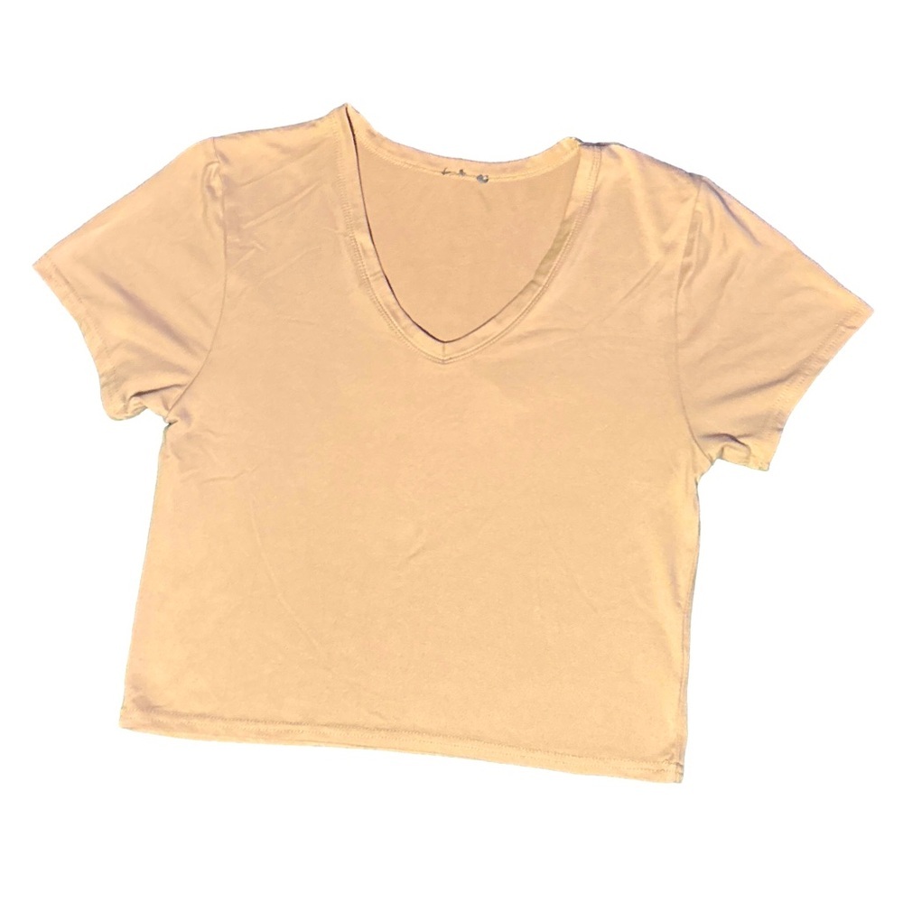 Women's Tan V-Neck Top M